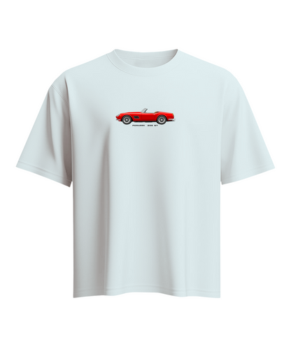 Unisex Minimal Design Oversized T-Shirt – White | Ferrari 250 GT