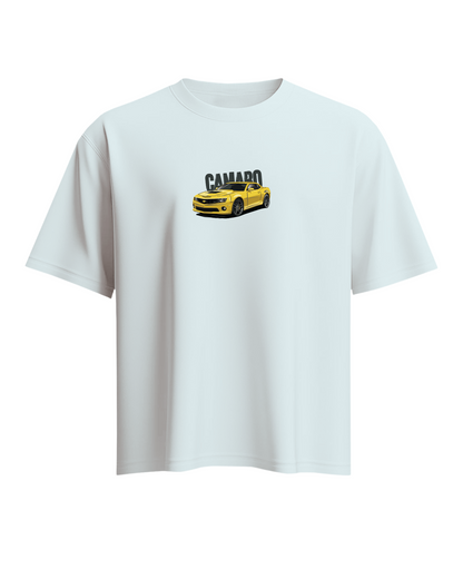 Unisex Minimal Design Oversized T-Shirt – White | Dodge Camaro