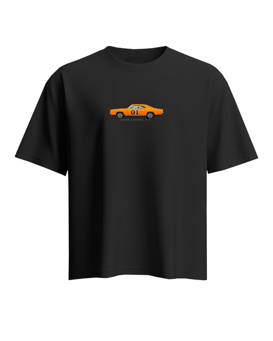 Unisex Minimal Design Oversized T-Shirt – Black | Dodge Charger R/T