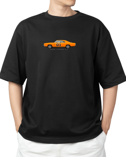 Unisex Minimal Design Oversized T-Shirt – Black | Dodge Charger R/T