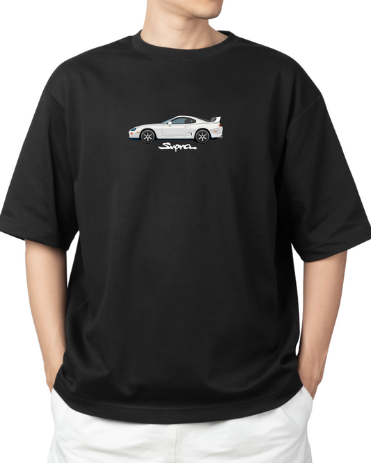 Unisex Minimal Design Oversized T-Shirt – Black | Supra MK4