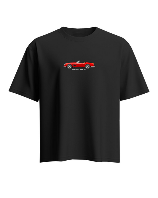 Unisex Minimal Design Oversized T-Shirt – Black | Ferrari 250 GT