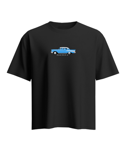 Unisex Minimal Design Oversized T-Shirt – Black | Chevrolet Bel Air