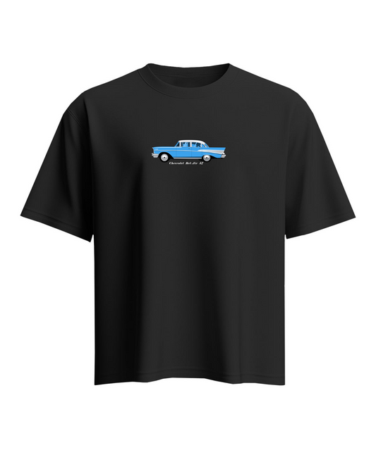 Unisex Minimal Design Oversized T-Shirt – Black | Chevrolet Bel Air