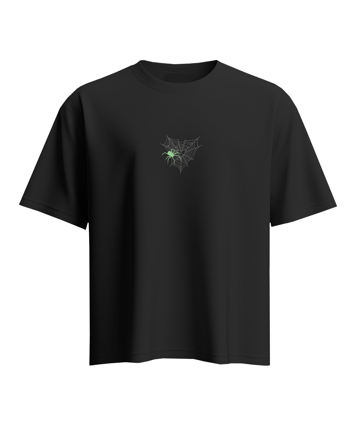Unisex Oversized Graphic T-Shirt – Black | Lifeless Spider Web Print